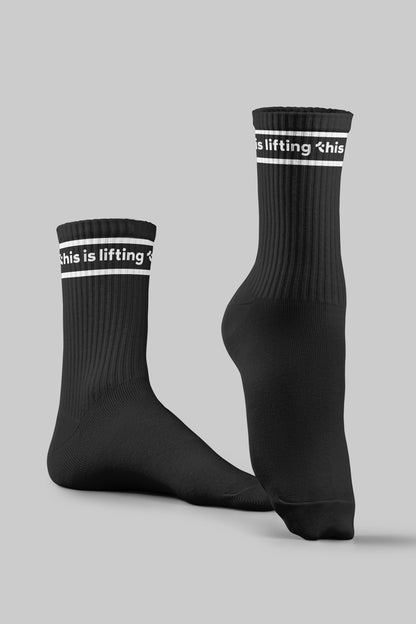 this is lifting socks - black/white/cream