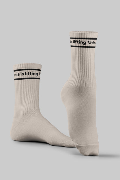 this is lifting socks - black/white/cream